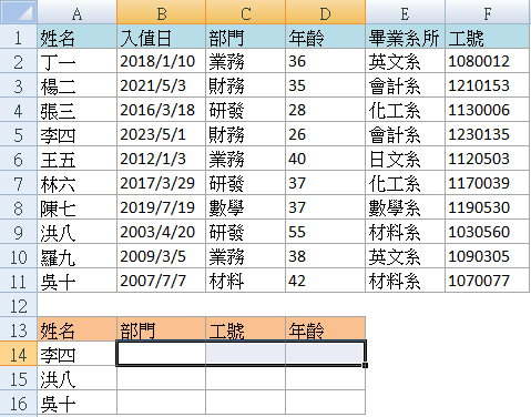 Excel VLOOKUP 函數教學